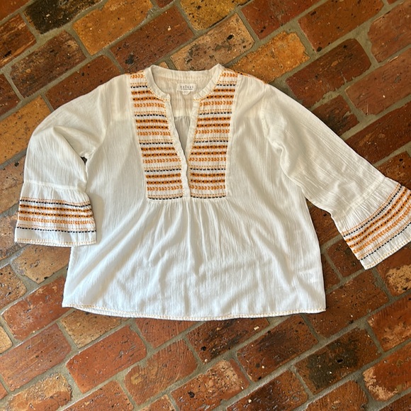 Velvet by Graham & Spencer Zaley Cotton Blouse szL - Picture 10 of 15